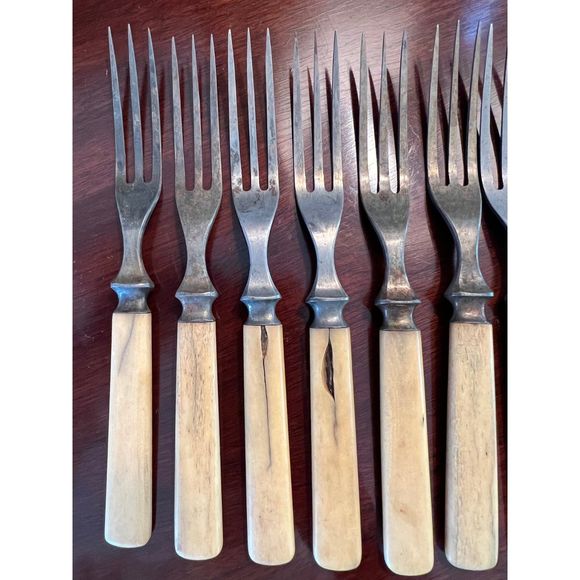Vintage Antique Fork and Knife Set Primitive Kitchen - Picture 3 of 11